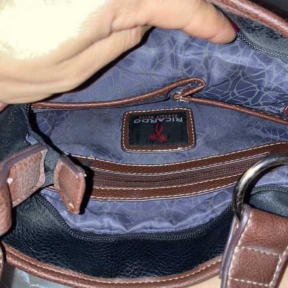 $5 ADD ON Faux Leather Shoulder Bag Black and Brown - Picture 5 of 7